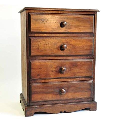 Shilpi Handicrafts Made in Sheesham Wood Console Bed Table 4 Drawer Side Storage Cabinet Medium Size