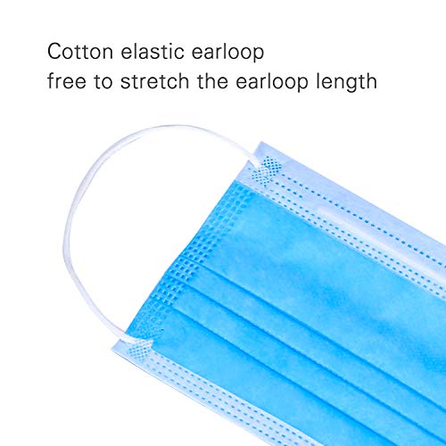 FWPP Earloop Disposable Surgical Flu Face Masks, 3+1(Filter Layer) Ply Super Filter Pollen Dust and Bacteria, Anti Allergy Dental Medical Procedure Mask, Pack of 50 Pcs(Sky Blue) - Thumbnail 5
