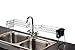 Home Basics Over Sink Shelf, (Chrome) Steel Over The Kitchen Sink Organizer for Soap, Sponges, Scrubbers, and More | with Cutlery Holder