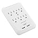 OviiTech Multi-Function Wall Mount Adapter, Surge Protector Charging Station, Dual 3.1AMP USB Charging Ports,6 AC Socket Outlet Plugs,White