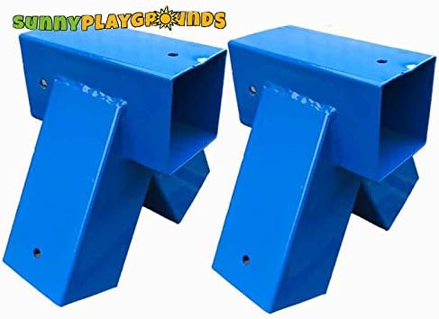 90 DEGREE ANGLE!!-Set of Two Metal A-Frame Swing Bracket 4X4 Blue Outdoor and Indoor Playground set Accessories for Kids