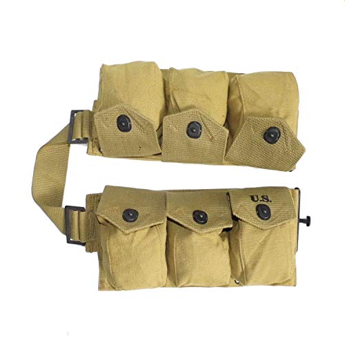 ANQIAO Reproduction WW2 WWII US M1937 Bar Belt 6 Pockets