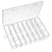 wankausonline 2 Pack Clear Dividers Box 24 Grids Adjustable Plastic Jewelry Organizer and Storage Container for DIY Art Clear Craft Box