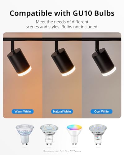Gr4tec Spotlight Ceiling Lights 6 Way, Black Ceiling Light Fitting Rotatable, Modern LED Spotlight Bar GU10, Indoor Kitchen Spot Light for Living Room Bedroom Hallway, Bulb Not Included