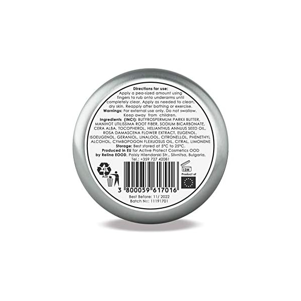 Delicate Natural Deodorant Balm | Rose + Lemon grass |for Men & Women | 100% Cruelty-Free |Aluminium, Paraben & Plastic…