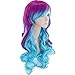 TopWigy Long Colorful Curly Wavy Rainbow Hair Wig Mermaid Wigs for Women Halloween Cosplay, Music Festival, Theme Parties, Anime Costume Party, Fun, Purple and Blue