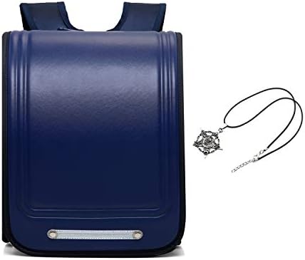 HUAZIBB School Backpack for Boys and Girls Waterproof PU Randoseru Student Bags-Dark Blue