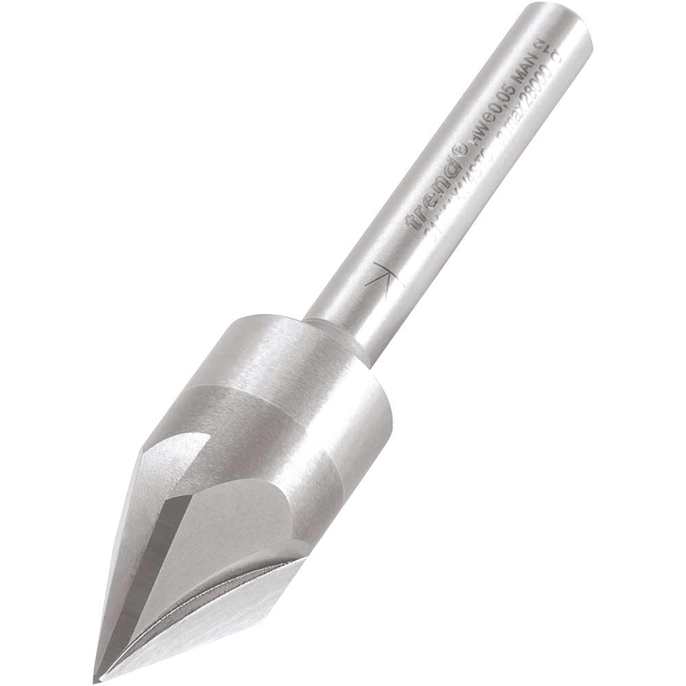 Trend Professional Triple Flute Engraver, 60-Degree, 1/4 Inch Shank, 14.5mm Cut Diameter & 12.5mm Cut Length, Solid Carbide, S11/11X1/4STC