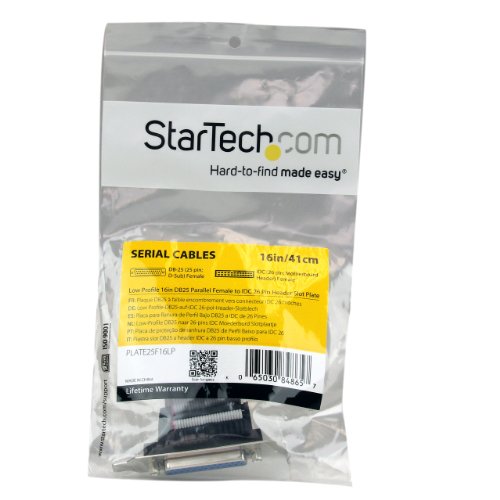 StarTech Low Profile 16-Inch Parallel Port Header Cable Adapter with Bracket  (PLATE25F16LP)