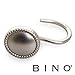 BINO | Shower Curtain Hooks, Brushed Nickel | Set of 12 Shower Curtain Rings | Shower Hooks for Curtain Shower Rings