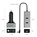 Unitek Quick Charge 3.0 Qualcomm Certified Dual Car Charger + 3-Port USB Hub, 66W Aluminum Car Charger (1-Port QC3.0 + 1-Port USB-C + 3-Port 2.4A) + Extension Hub for Backseat