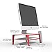 2-Tier Monitor Stand and Desk Organizer, Red, Steel  –  Sturdy, Ergonomic Computer Riser  with  Phone Stand  for Apple, PC –  Stylish Desk Shelf  – Premium Office Desk Organizers and Accessoriesthumb 2