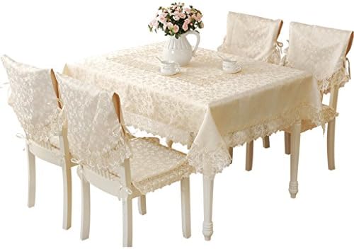TaiXiuHome Beige European Pastoral Style Lace Chair Cushion and Back Covers with Floral Embroidery Fashion Design One Set