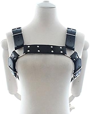 MyCHIC Men's Adjustable Leather Body Chest Harness Clubwear Costume