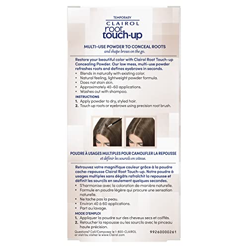 Clairol Root TouchUp Temporary Concealing Powder, Medium Brown Hair