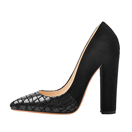 pointy toe chunky heel pump