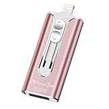 USB Flash Drive for iPhone USB Stick 128GB External Storage Memory Stick XG 3in1 OTG Drive Compatible to iPhone,iPad,iPod,Mac,Android and Computer (Pink-128GB) (Pink-128GB2)