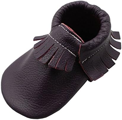 Baby Tassel Soft Leather Shoes boys girls sandal Infant Kids Crib Toddler First Walkers Moccasin purple