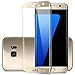 Galaxy S7 Edge Screen Protector, Shinefuture Full Curved Coverage 3D Protector Corning 9H Tempered Glass Screen Protector Guard For Samsung Galaxy S7 Edge (Gold)