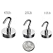 Wsky Strong 65LB Neodymium Magnetic Hooks Set of 4 and Bonus 12 Pound Hook - Great For Your Refrigerator And Other Magnetic Surfaces