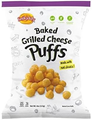 Snikiddy All Natural Baked Corn Puffs Grilled Cheese 4 Ounce Bags