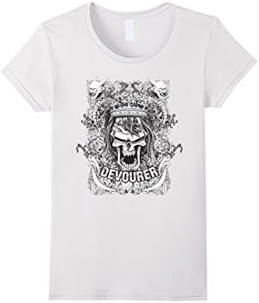 Womens I'm A Devourer - Awesome Steam Punk Skull Tshirt Small White