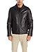 Tommy Hilfiger Men's Smooth Lamb Leather Laydown Collar Open Bottom Jacket, Black,...