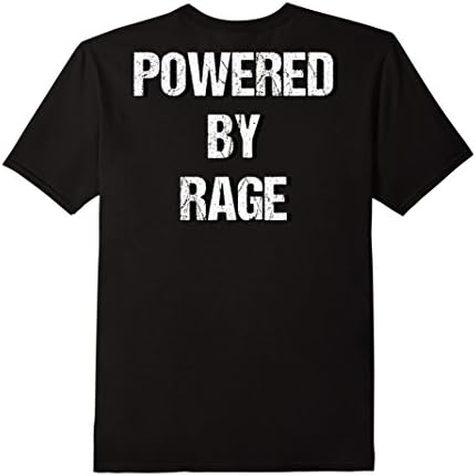Mens POWERED BY RAGE powerlifting motivation Tshirt Large Black