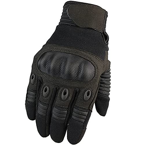 Ranger Tactical UK Full Finger Touch Screen Contact Gloves Hard Knuckle Cycling Biking Paintball Airsoft (Black, Small)