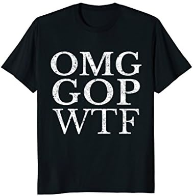 Mens OMG GOP WTF Anti Trump Republican T Shirt XL Black