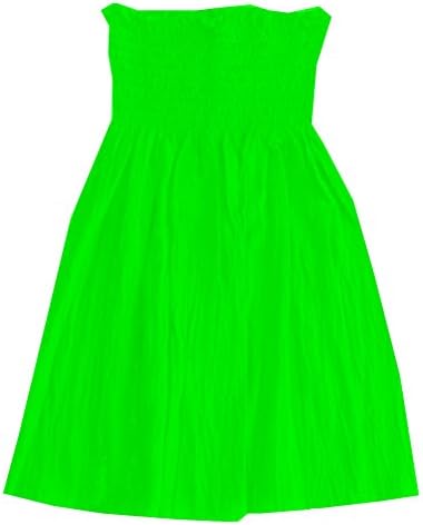 Girls 7-16 Gauze Smocked Baby Doll Bandeau Dress / Beach Cover Up Sizes 7-16 in 5 colors (5/6, Lime)