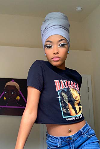 Long Cotton Head Wrap Scarf for Women African Breathable Hair Jersey Turban Headwrap Light Grey 4 Long Cotton Head Wrap Scarf for Women African Breathable Hair Jersey Turban Headwrap Light Grey