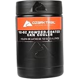 Ozark Trail 12-ounce Vacuum Insulated Stainless Steel Can Cooler with Metal Gasket (Black Cooler)