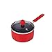 Cook N Home Mini Size Nonstick Sauce Pan with Lid Set, 1 Quart, Red