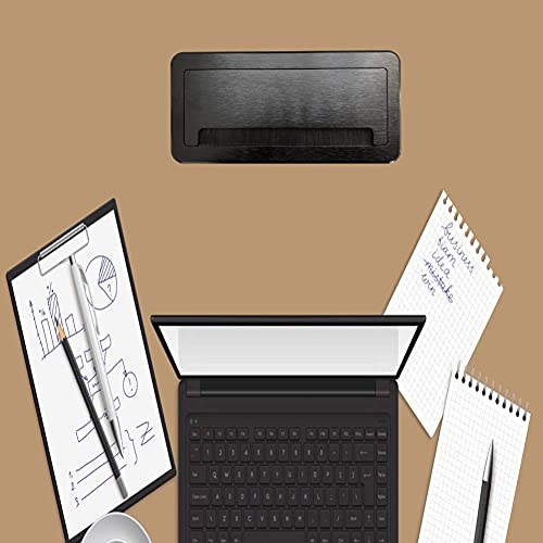 ZESHAN conference Table Power Socket Connectivity Box power extension with UK Plug, USB Data, HDMI, VGA, Telephone and Internet Black for home office desk