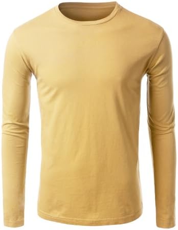 MBJ Mens Active Crew Neck Thermal Long Sleeve Shirt L MUSTARD