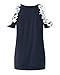 StyleDome Womens Sexy Lace Blouses Off Shoulder Summer Tops Floral Crochet Shirt Casual Navy Short Sleeve XL