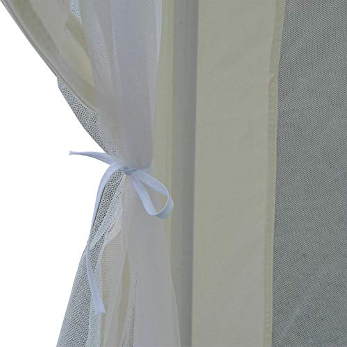 FDInspiration Cream White Steel Outdoor Gazebo Canopy Garden Party Tent Awning Patio Shelter Sun Shade w/Netting with Ebook