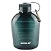 BOTTLED JOY Military Canteen Water Bottle, Plastic Tritan Sports Water Bottle Portable with Strap for Hiking Camping, 1 Quart