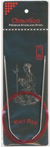 Chiaogoo Stainless Steel Regular Red Circular Knitting Needles: US Size 3, 40-Inch Cable (Metric Size 3.25, 100cm Cable)