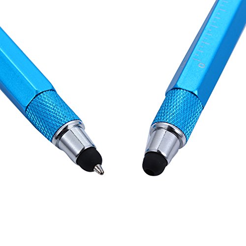 Shulaner 7 in 1 Tech Tool Ballpiont Pen with Ruler, Bottle Opener, Phone Stand, Ballpoint Pen, Stylus and 2 Screw Driver, Multifunction Tool Fit for Mens Gift, Blue - Thumbnail 5