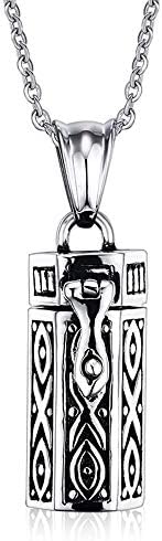 Stainless Steel Cylinder Capsule Locket Cremation Urn Pendant Necklace Keepsake Memorial Ashes Holder Container Jewelry [Energy Class A]