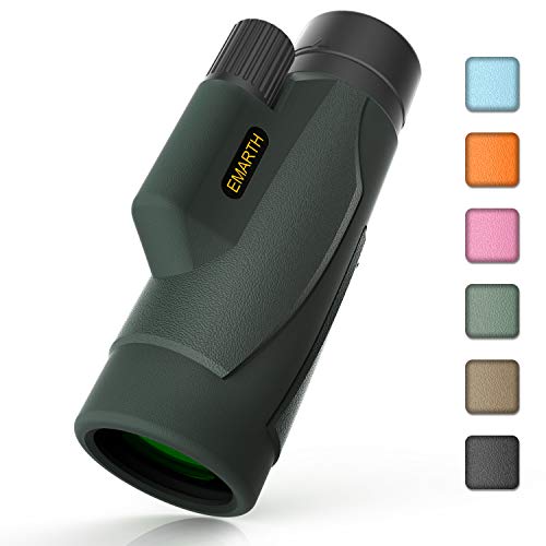 Emarth Hawkeye Monocular 8x42 High Power Bak4 FMC Compact Telescope for Hunting Boating Wildlife Green