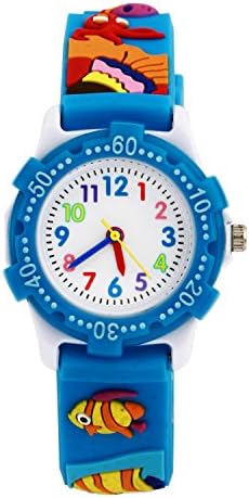 Jewtme Cute Toddler Children Kids Watches Ages 3-8 Analog Time Teacher 3D Silicone Band Cartoon Watch for Little Girls Boys