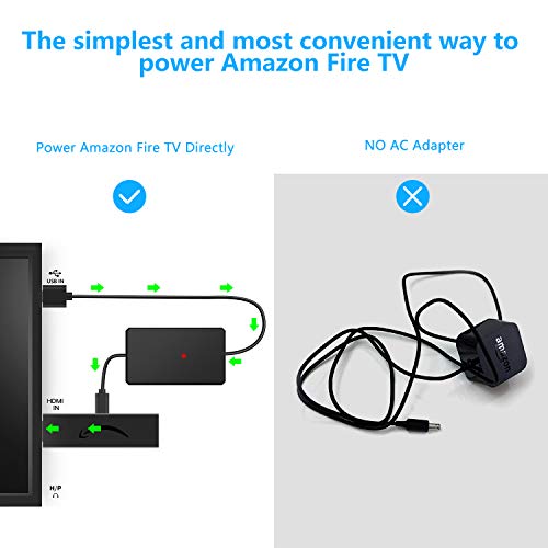 USB Power Cable for Fire Stick Accessories, Micro USB Power Adapter for Fire Stick, Fire Stick 4K, Fire Stick 4K Ultra HD (No AC Adapter Required)