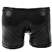 YiZYiF Men's Black Leather Look Tuxedo Boxer Brief Bikini Thongs with Bow Tie Medium