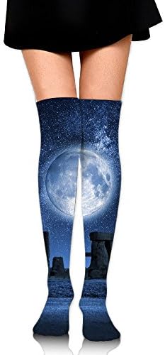 Full Moon Stonehenge Girls Casual Socks Over The Knee High Socks 60cm
