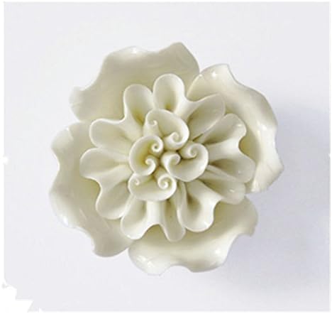 BestBang Handmade Ceramic Flowers Three-Dimensional TV Sofa Background Wall Decorations Creative Living Room Ornaments (White, 3.34'' X 3.54'' X 1.18'')
