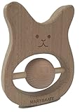 Organic Baby Toy - Montessori Bunny Teether - Natural BPA-free Wooden Rattle