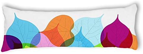 Yiuejiu Colorful Leaves Body Pillow Cover Decorative Pillowcase 20x54 Inch